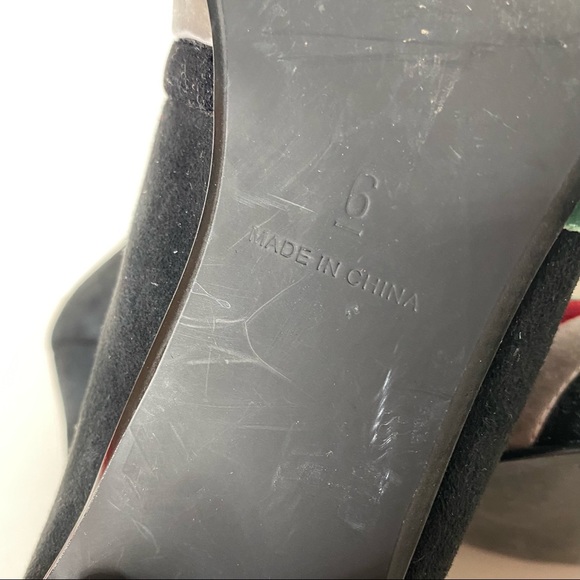 Faryl Robin Suede Velvet Crossover Front Heel Open Toe 40s Retro Anthropologie 6 - Picture 10 of 15